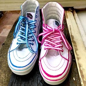 Vans Sk8 hi-tops X Custom cartoon style